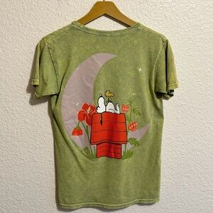 Peanuts Snoopy Woodstock Crewneck Tee Bohemian Moon Green Women’s Size S